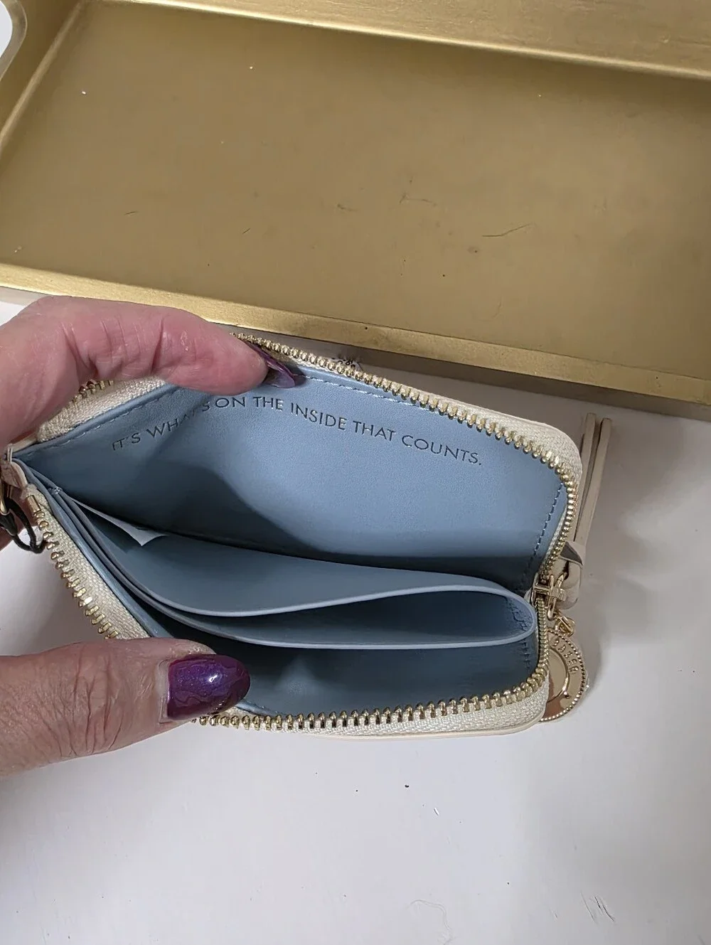 Ted Baker Floral Zip-Around Wallet with Gold Charm